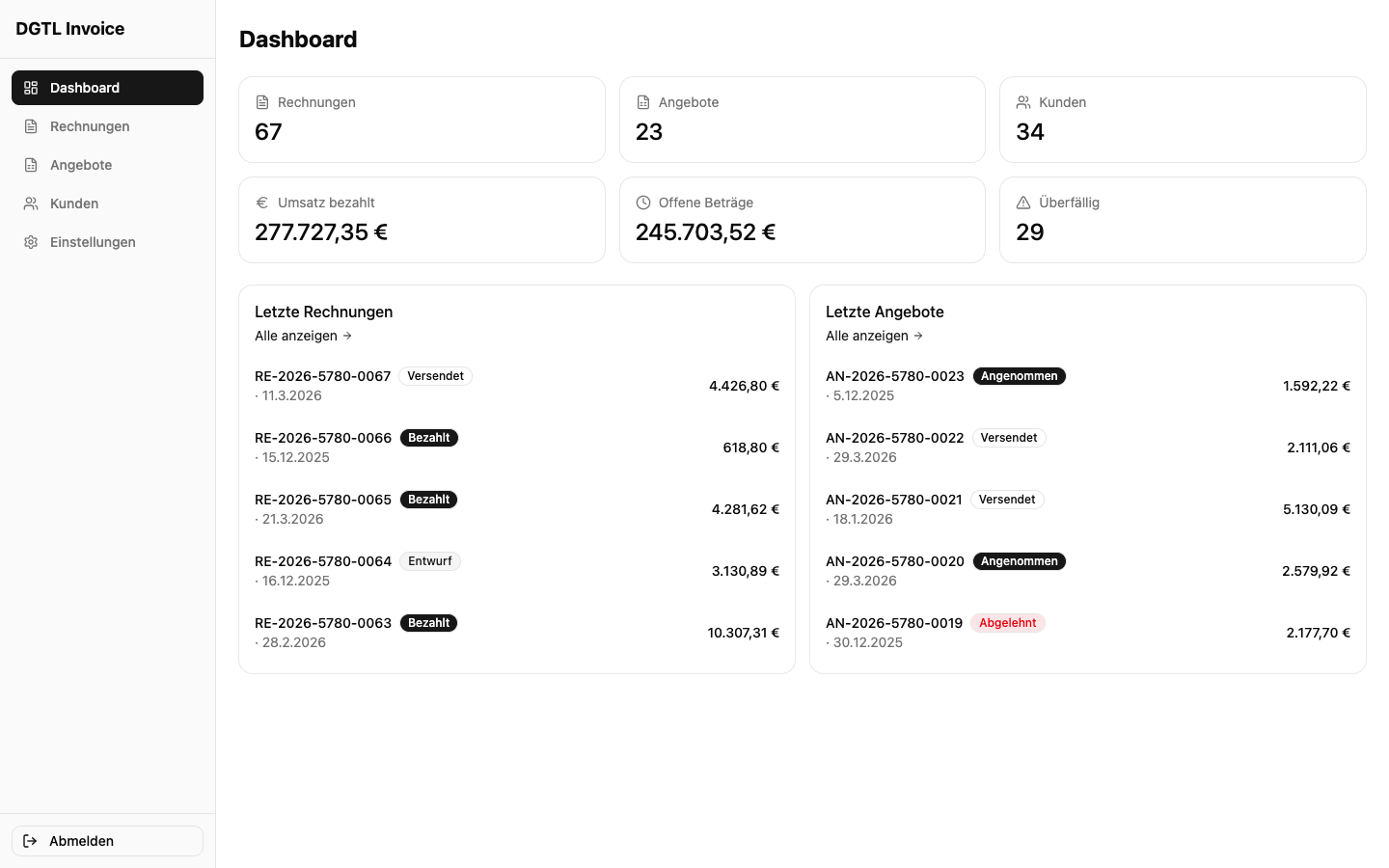 DGTL Invoice Dashboard